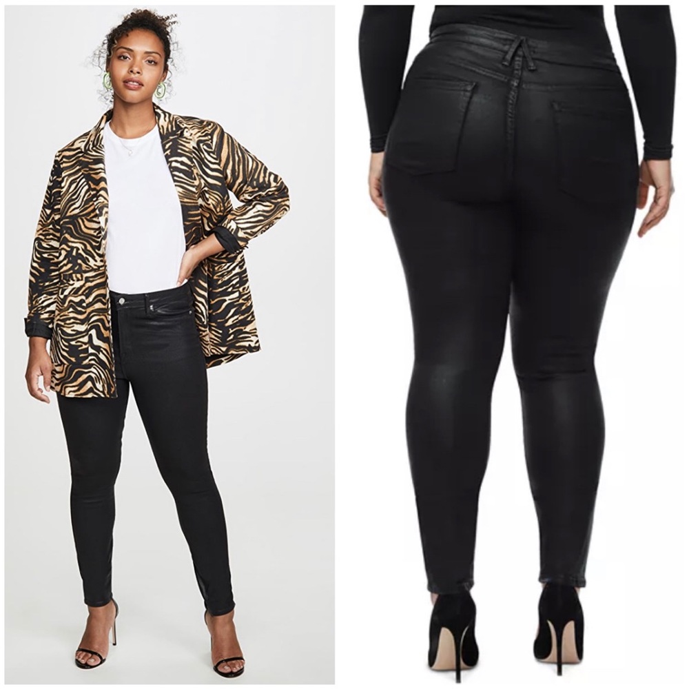 Good American Good Legs Waxed Coated Skinny Jeans
